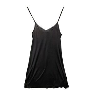 Jones New York Black Lace Trim Slip Dress Camisole S Lingerie Goth Coquette‎